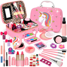 Flybay Kids Makeup Sets for Girls, Children?s Washable Makeup Kit Girl Toys, Pretend Play Girls Make Up Set with Realistic Tools Christmas Birthday