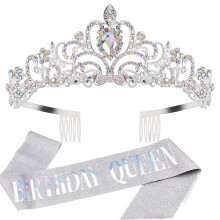 Elegantní třpytivá tiara, princeznovská čelenka s kamínky AB s hřebeny pro ženy a dívky, koruna s hřebeny pro svatební, svatební,
