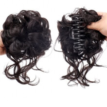 Hair Bun Extensions Synthetic Chignon Messy Curly Claw Bun Scrunchy False Hair Pieces For Women Color SW20707 Blonde