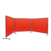 Laserscherm-Duoku-6' x 8' met Frame-Vlamvertragend Vinyl Beschermingsscherm met 3 Panelen op 12 Zwenkwielen-Rood