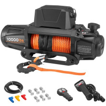 12 V Gleichstrom Seilwinde 4500 kg-Duoku-mit synthetischem Seil Φ 8,9 mm x 27,4 m-mit kabelgebundener und drahtloser Fernbedienung-IP67 wasserdicht