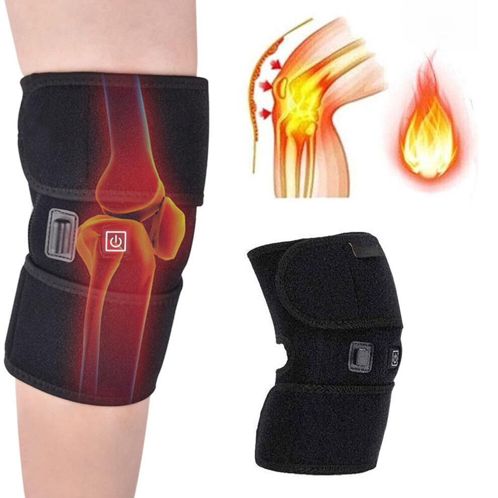 Heated Knee Brace for Arthritis Pain Relief with USB Charging, Adjustable Strap and Heat Therapy