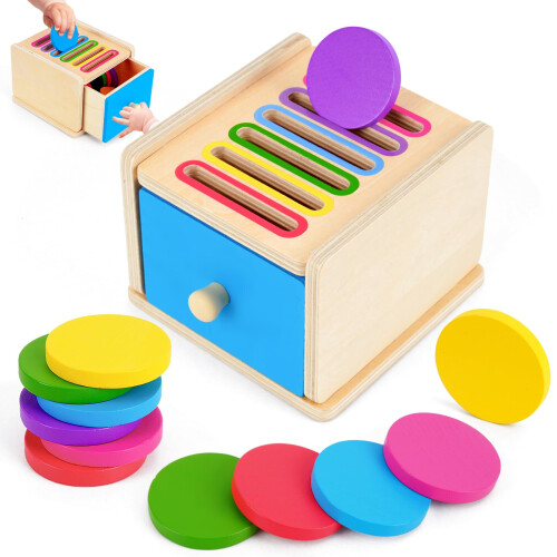 FCSONU Toddlers Montessori Coin Box Toys for 1 2 3 Year Old Boys Girls ...