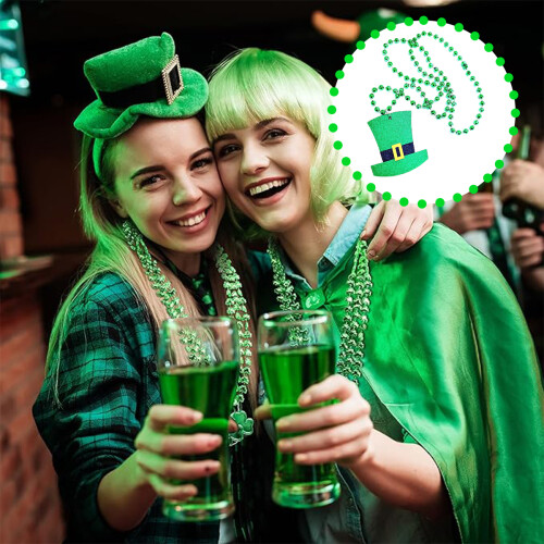 Αλυσίδα με χάντρες Shamrock Party για εορταστικές εκδηλώσεις, αξεσουάρ για την ημέρα 1
