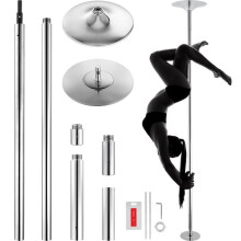 Professionele Danspaal-Duoku-Kit Zware-Duty-Instelbaar Draagbaar-RVS van 45 mm-voor Thuis Gym Club-Zilver