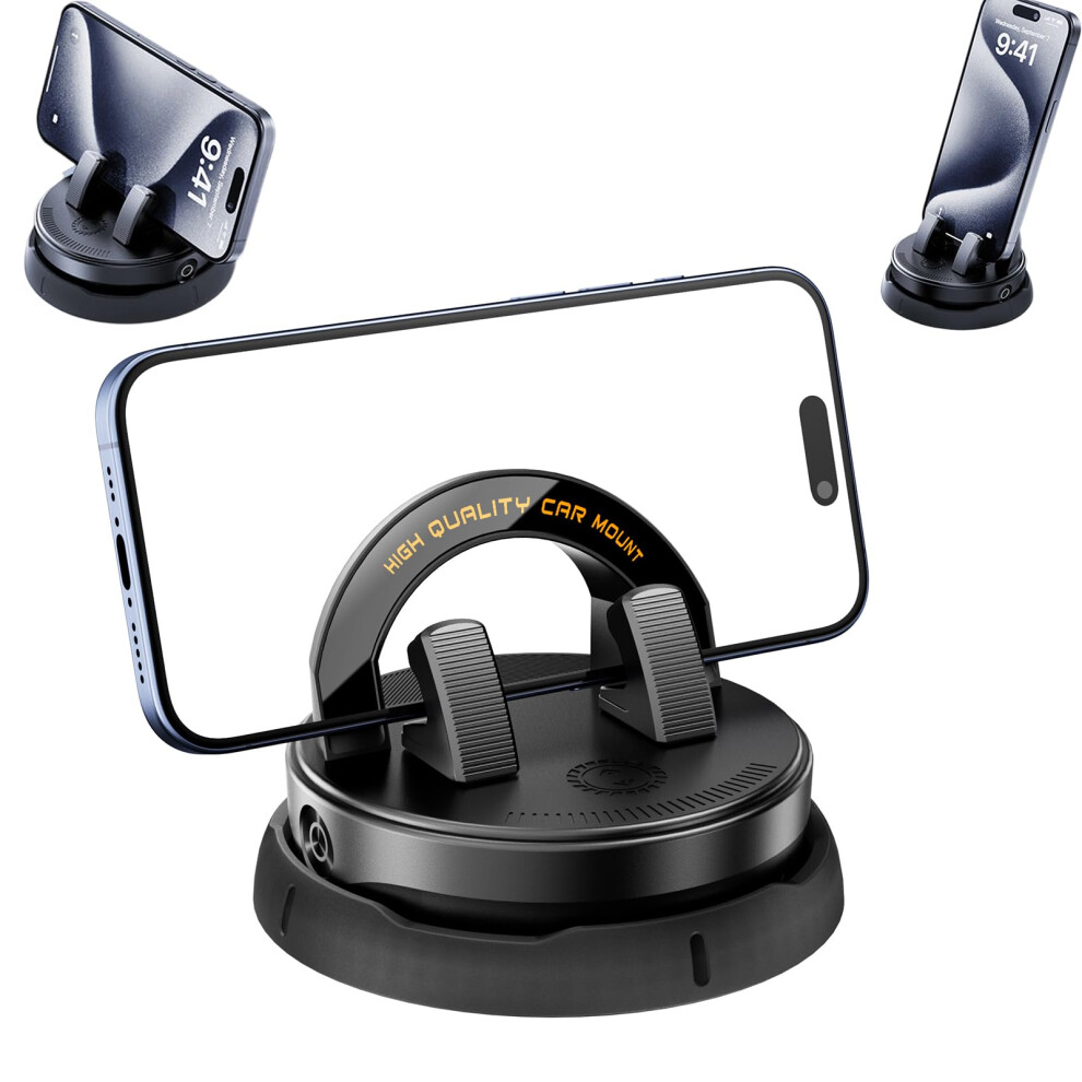 Car Phone Holder Mount, 360 Rotation With Secure Grip And Strong Suction For Dashboard 9119770990969