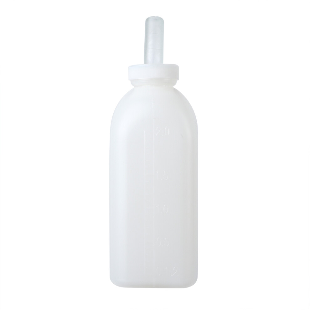 Durable Livestock Milk Feeder with Large Bottle Mouth, 2L Calf Nursing Bottle Featuring Scale Printed on the Bottle Body and Thickening Handle, Easy t