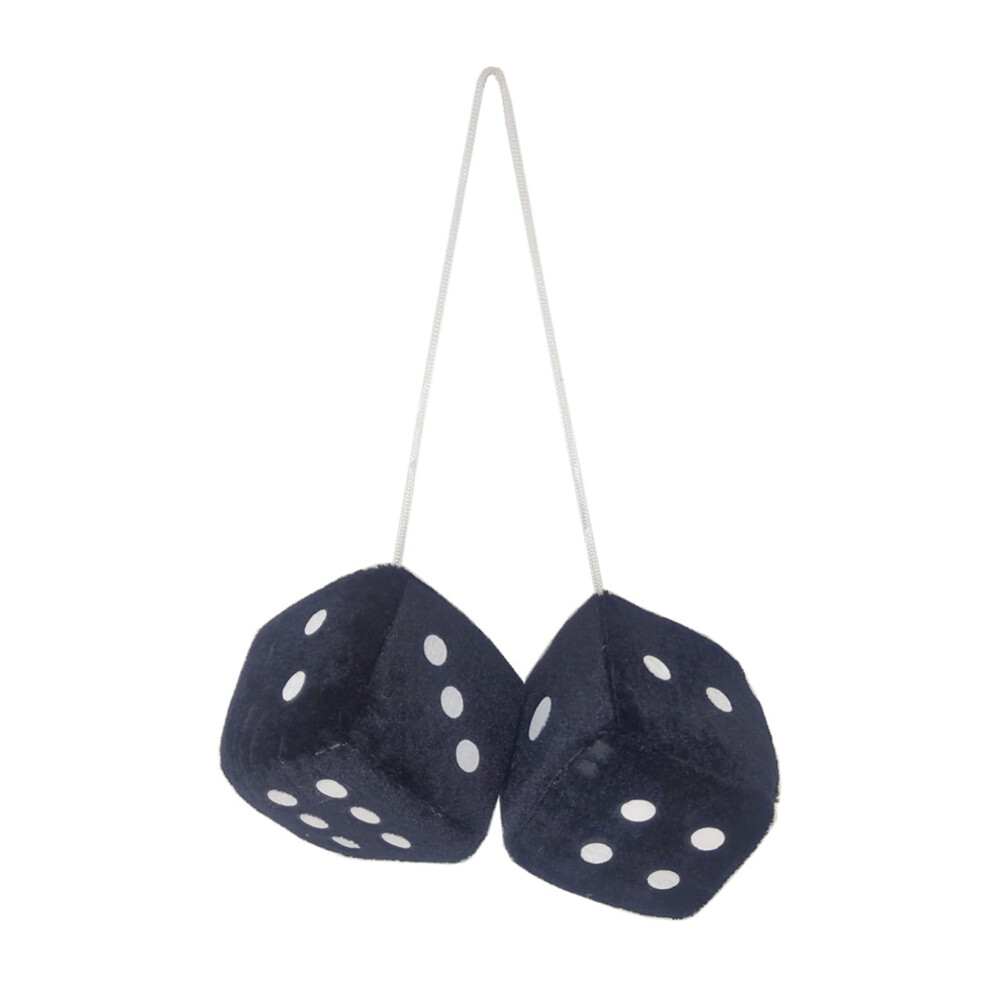 Plush Car Mirror Dice With Soft Sponge Filling Fun Rearview Decoration For Car Interior Black 9365049292368