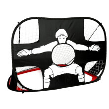 2 In 1 Portable Folding Soccer Goal Training Net Compact Black Red For Football
