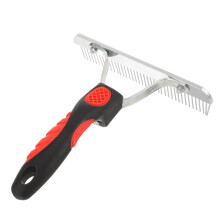 Horse Grooming Brush Dematting Rake Comb For Horses And Cattle, 175mm, Black And Red Handle, Smooth Surface