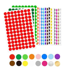 Artigos Essenciais para Etiquetagem e Marcação, Adesivos Permanentes Coloridos em Formato de Bolinhas para Projetos Criativos e Organização da