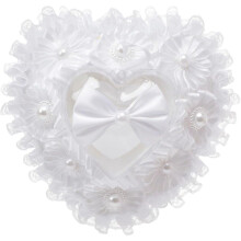 Wedding Ring Pillow Heart Shape Lace Ring Cushion For Wedding Ceremony And Anniversary Romantic Ring Bearer Holder