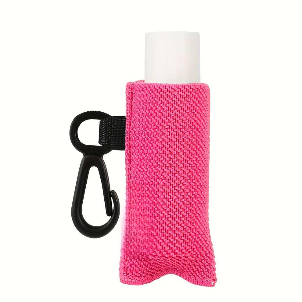 Portable Lip Balm Storage Bag with Keyring Lipstick-Rose red