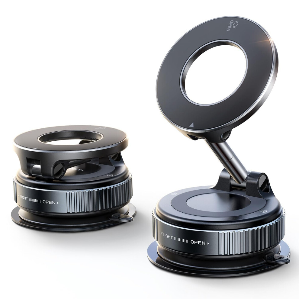 Vacuum Magnetic Phone Holder For Mazda Mx5, Suction Mount, 360Degree Rotatable, Foldable Car Mount, Black 9365049292061