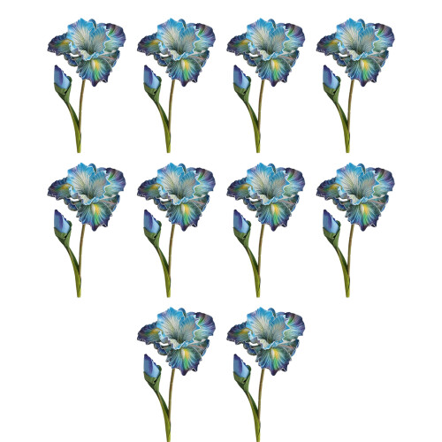 10Pieces Realistic Artificial Flower Height 17.7Inch-Blue BLUE