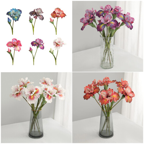 10Pieces Realistic Artificial Flower Height 17.7Inch-Blue BLUE 2