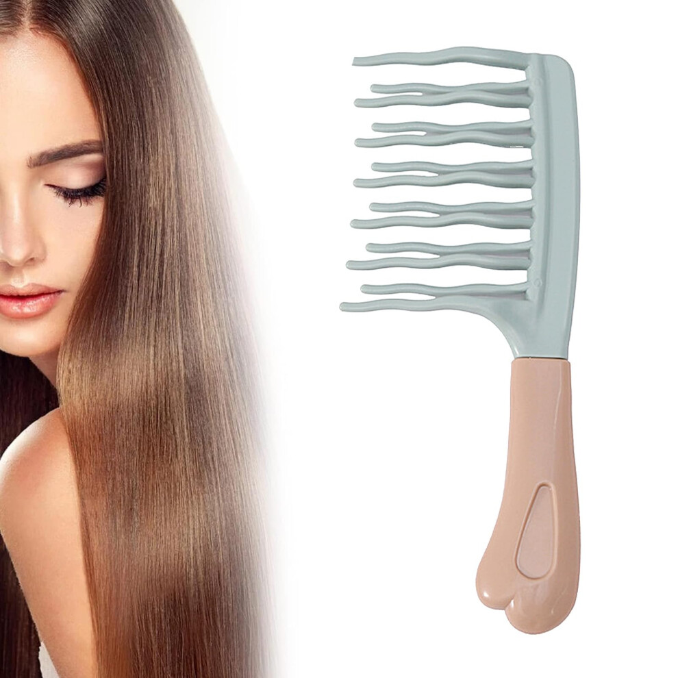Unisex Wide Tooth Comb For Curly Thick Hair, Detangling Comb For Wet Dry Use With Frizz Reduction Design