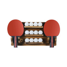 Table Tennis Paddle Holder | Large Capacity Paddle Storage For Racquets And Balls | Rack For 6 Racquets And 12 Balls
