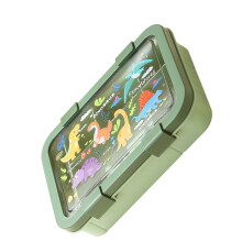 Leak Resistant Kids Lunch Box With-Green dinosaur 1500ml