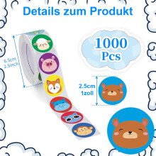 Adesivos educativos e motivacionais, adesivos de recompensa para crianças, material de qualidade com ampla aplicação, estampa de animais fofos,