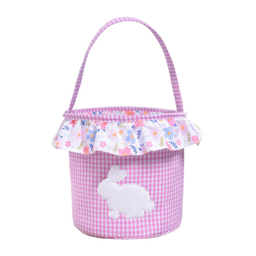 Portable Fabric Storage Basket Floral Rabbit Print Easters