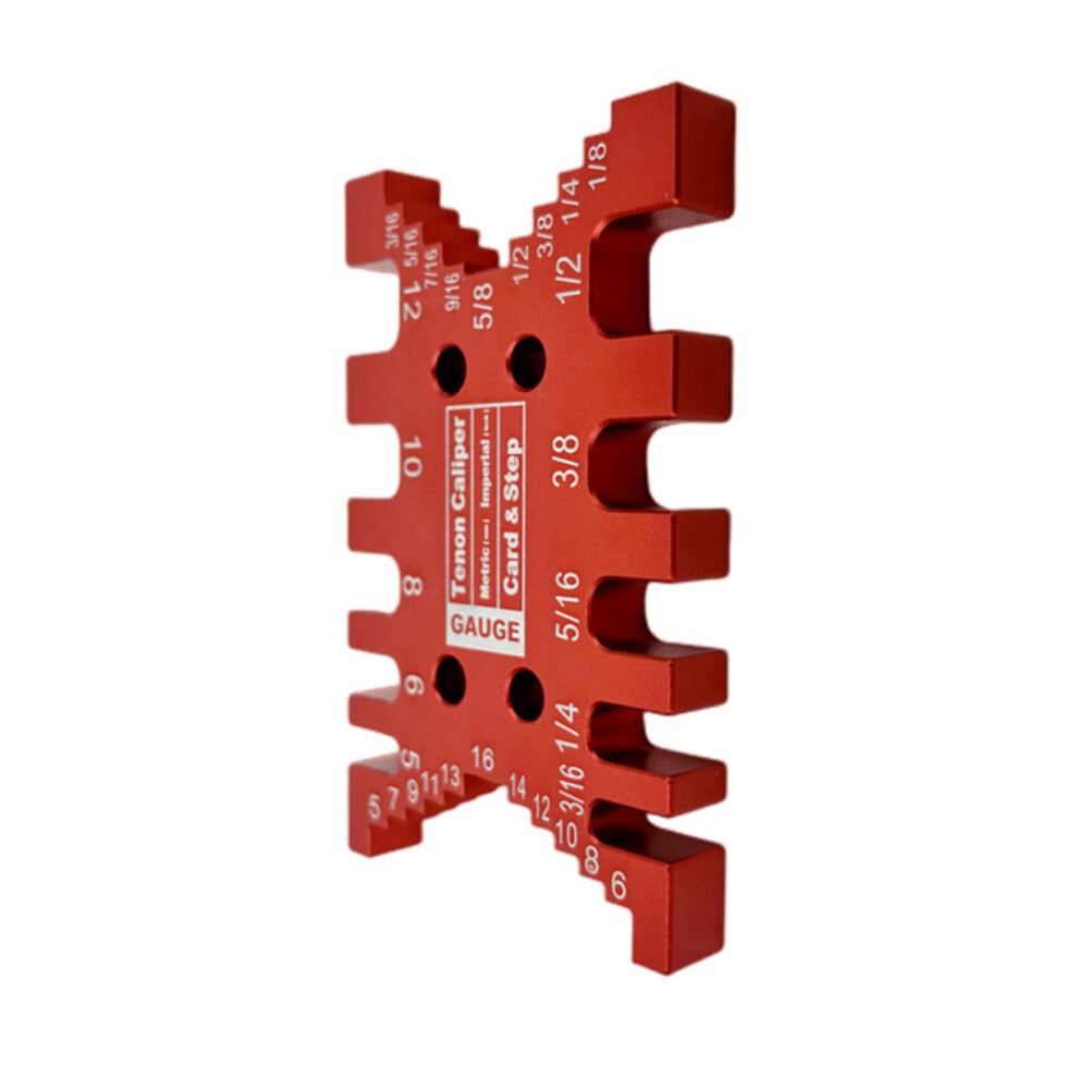 Dovetail Jig Precision Aluminum Router Gauge, Tenon Caliper, Metric And Card Gauge, Scale Gauge, Red 9365049293211