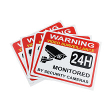 4x Aufkleber Videoüberwachung, Aufkleber Set, Hinweisschild, Video Überwachung Warnung Sticker, Warnschild, Achtung Videoüberwachung für Fenster