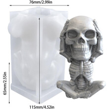 Creative3D ljusgjutform, Halloween-skalle premium silikon återanvändbar enkel urgjutning för gör-det-själv-projekt