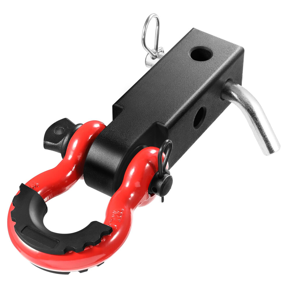 Heavy Duty Shackle Hitch Receiver 2 Inch With Aluminum Alloy D Ring Shackle, 65900 Lbs Load, Corrosionresistant For Off Road Vehicle Recovery 9365049294775