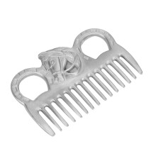 Portable Metal Polishing Horse Comb Smooth Surface Knot Cleaning 10x7x0.5 cm Adult Equestrians Horse Lovers Grooming Tool