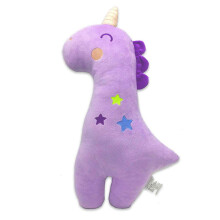 Kids Car Seat Belt Pillow Giraffe Design Purple Removable Washable Cover Soft PP Cotton Filling For Napping Road Trips