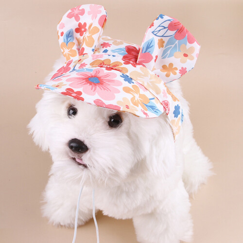 Adjustment Summer Pet Hat Protective Lightweighted-Polka dots S 1