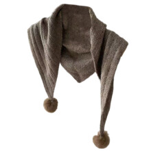 Châle de cou à pompons élégant pour intérieur et extérieur,-kaki