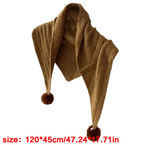 Châle de cou à pompons élégant pour intérieur et extérieur,-Noir 1