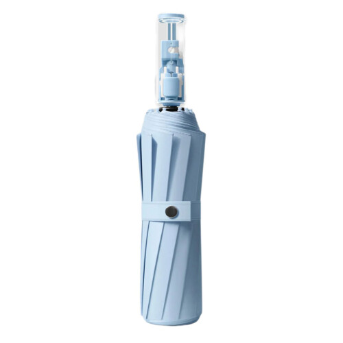 Windproofs Travel Umbrellas 12 Reinforced Bone Auto-Sky blue