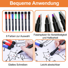 Magnetische whiteboardstift met niet-giftige inkt, fijne punt voor duidelijk schrijven, 8 kleurcoderingsopties, versterkte magnetische dop,