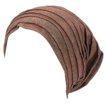Chapeau Turban africain extensible à paillettes, Hijab-Bourgogne