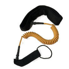 Waist Belt Leash Coiled Paddle Board Leash For Standup Paddleboard, Adjustable Quick Release, Yellow