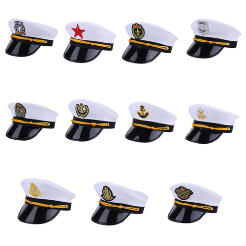 Chapeau de capitaine de mer réglable,-étiquette argentée11 1