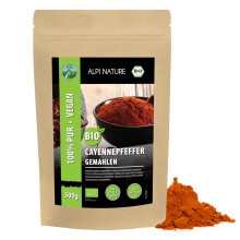 Organic Cayenne Pepper Powder 500g 1.1 lb by Alpi Nature, Ground Cayenne Chilli Pepper, Hot Chilli Powder