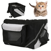Bike Basket Front Quick Release Handlebar Compatible Black Small Pet Carrier For Cats And Dogs For Commuting, Camping