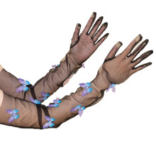 Robe de soirée gants papillon gants de cérémonie de-Violet