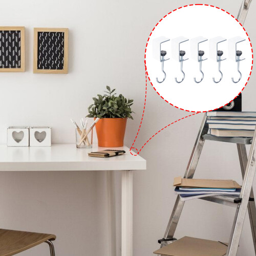 Multipurpose Rotatable Iron Hook Under Desk Mount Organizers-5 2