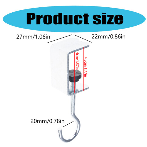 Multipurpose Rotatable Iron Hook Under Desk Mount Organizers-5 1
