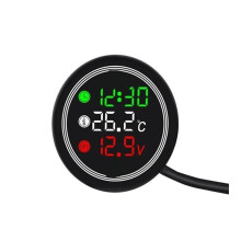 Motorcycle Odometer Digital Gauge 924V Dual Meter with Tachometer Gear and Air Temperature Display
