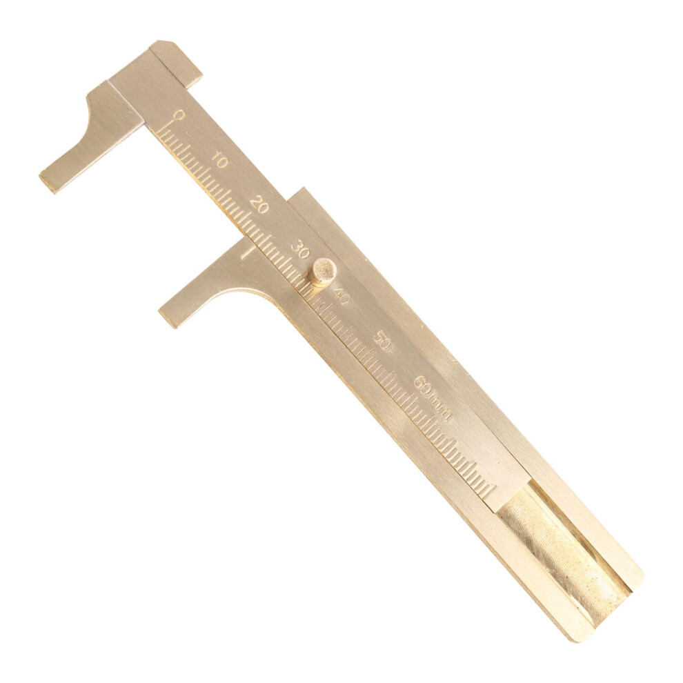 Retro Brass Ruler 080Mm Measuring Range Sliding Vernier Caliper For Jewelry Gemstones Pocket Portable 9365049295239