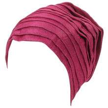 Turban africain unisexe, extensible, paillettes,-rose rouge
