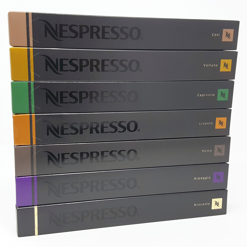 New Nespresso Assortment, 70 Capsules ? Ristretto, Arpeggio, Rome, Livanto, Capriccio, Volluto, Cosi Jh4241