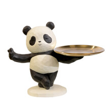 Cute Panda Sculpture Key Holder Resins Storage-Dancing Panda 4