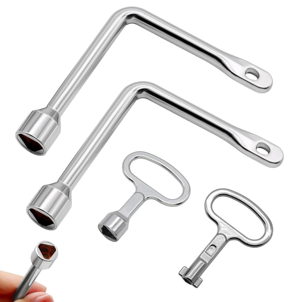 Metal Triangle Key 2Piece, Universal Bin Key, Triangle Socket Spanner, Utility Access Gas Electric Boxes, Meter Cabinets 9365049295956
